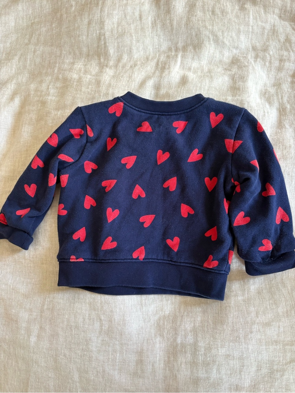 Primark Navy Sweatshirt with Red Heart Pattern